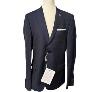 Daniele Alessandrini Grey Navy Men’s Blazer Jacket · Size EU 48 (US 38)